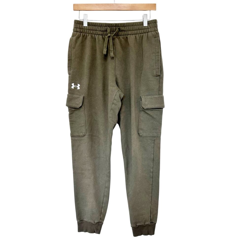 Under Armour Green Rival Fleece Cargo Joggers Sz M
